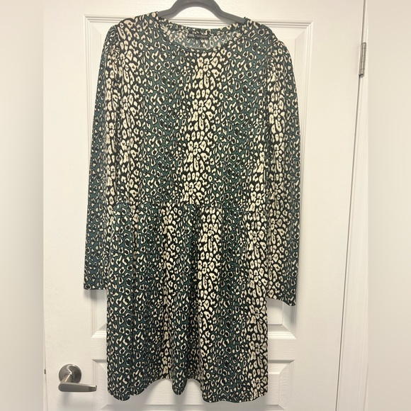 Zara Green Leopard print tunic dress - Picture 1 of 4